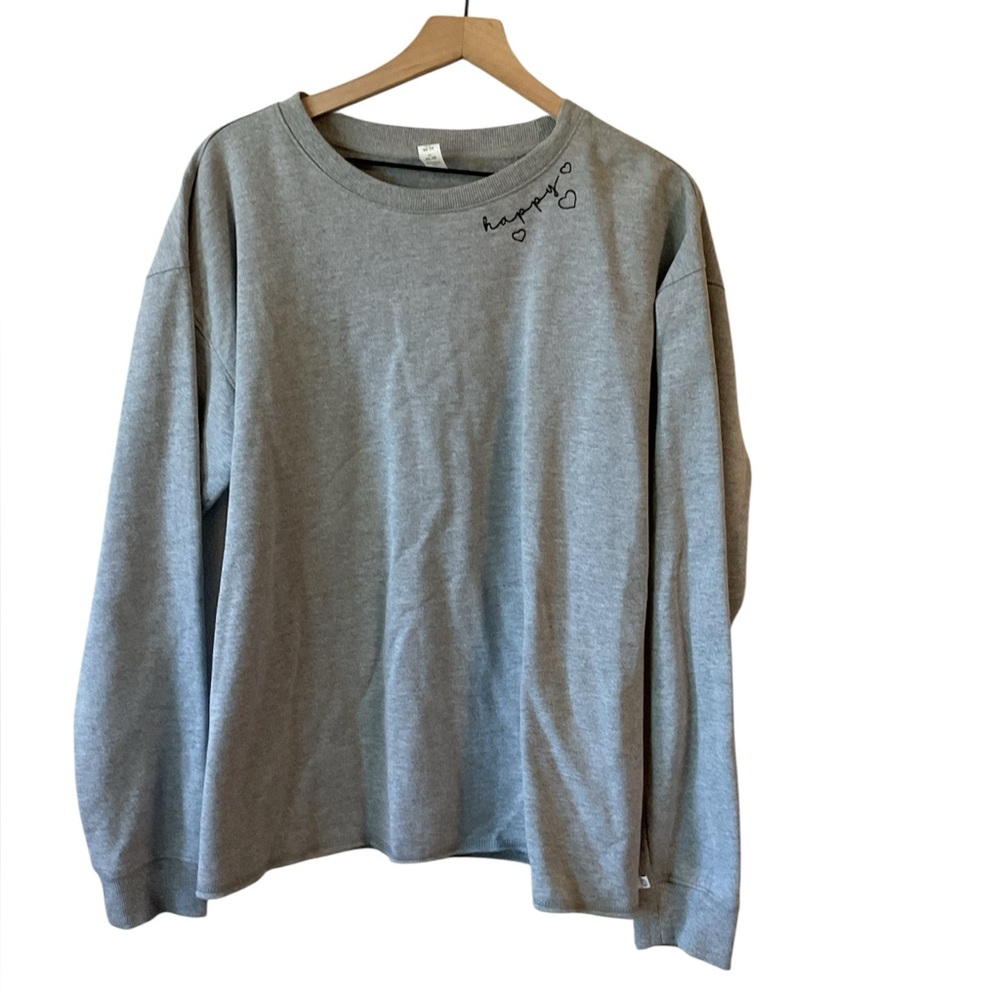NWOT Balance Collection Designed In LA Embroider Happy Long Sleeve Shirt Size XL